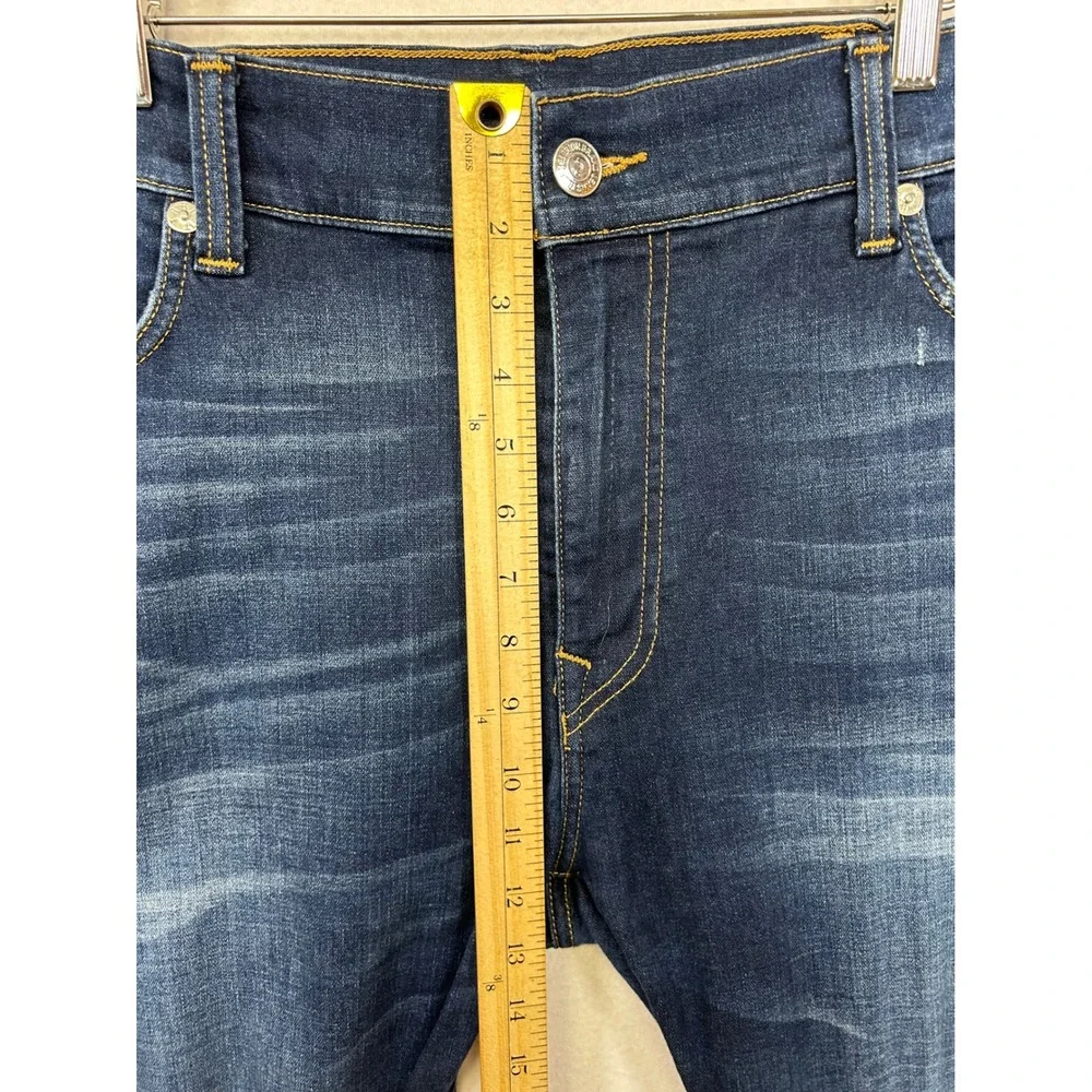 Streetwear True Religion Mens 44 Blue Rocco No Flap Renegade SE Distressed Jeans